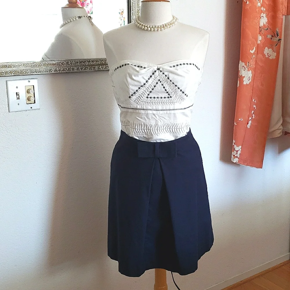 Ann Taylor Loft Navy Bow Skirt Size 2